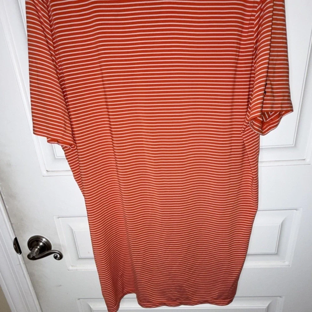 Ralph Lauren RLX Men's L Orange Striped Golf Polo Shirt Short Sleeve